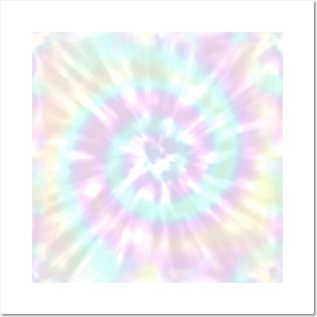 Pastel Rainbow Tie Dye - Aesthetic Pink, Yellow, Lilac, Mauve, Peach and Light Green Wall Art by YourGoods